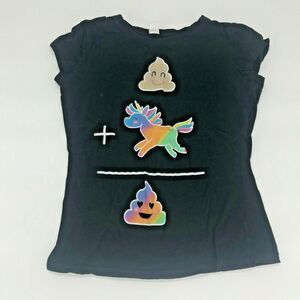 Girls Graphic Unicorn Poop T-shirt Sz M